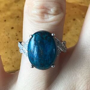 Natural Shadowkite Sterling Silver Ring Size 7